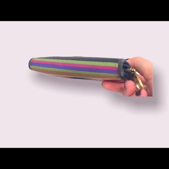 Fossil Wallet Compact Card Case Striped Y2K Free Shipping - Picture 6 of 10